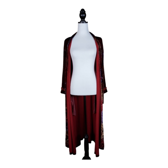 Soma Vintage Velvet Multi-Colored Embellished Patchwork Robe - Picture 6 of 9